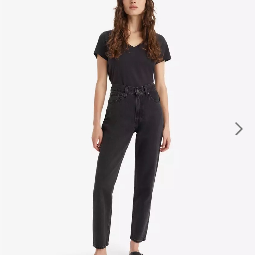 Women's Black High Waist Mom Jeans